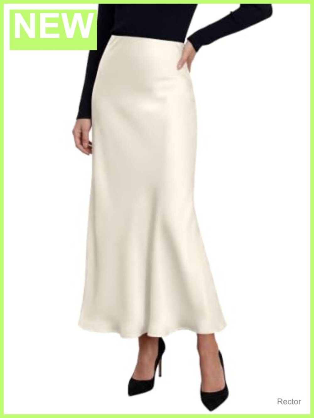 Silk Satin Maxi Skirt High Waist Mermaid Hem Work to Weekend